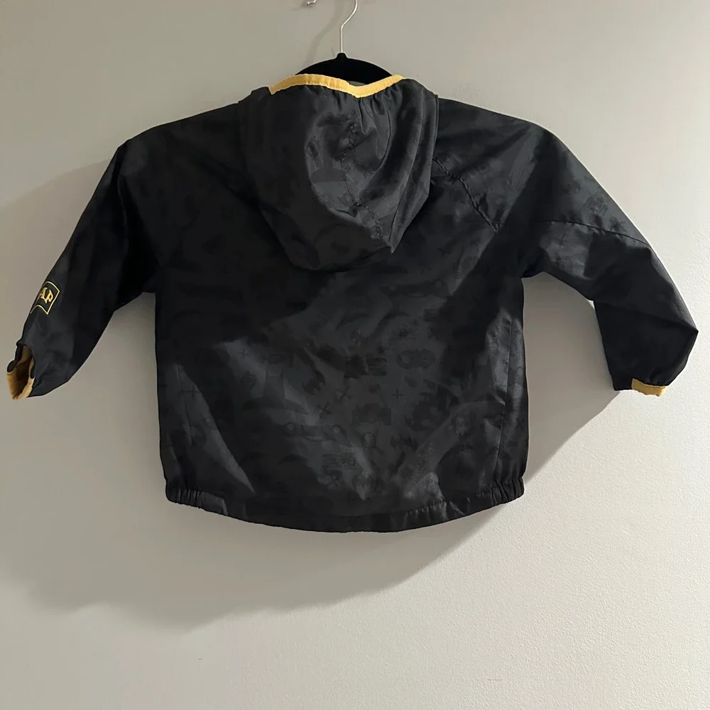 Baby Gap Batman Windbreaker Toddler 2T Black Yellow Excellent‎ DC Comics Jacket